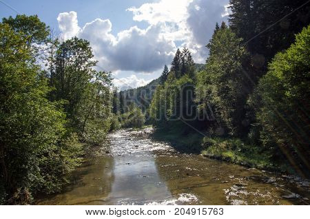Bieszczady National Park. Carpathian mountains landscape. Mountains scenery