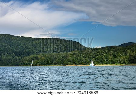 Autumn on the lake. Solina. Bieszczady. Poland