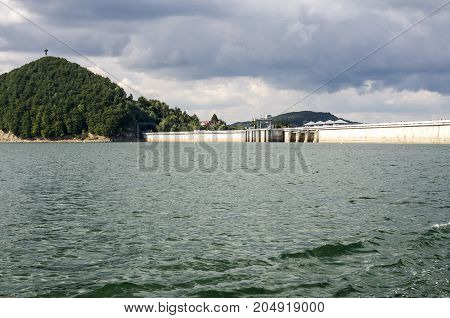 Poland lake Solina in summer time, Bieszczady National Park.
