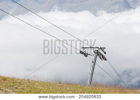 Ski Lift Chair In The Alps