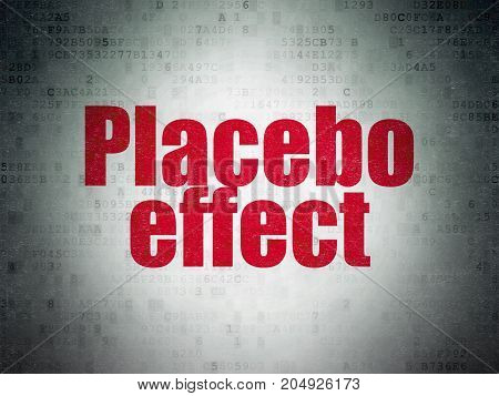 Medicine concept: Painted red word Placebo Effect on Digital Data Paper background