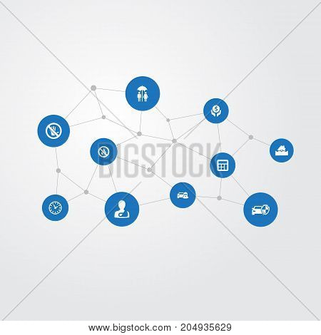 Elements Broken Arm, Chronometr, Protect From Torrent And Other Synonyms Protect, Hand And Blaze.  Vector Illustration Set Of Simple Fuse Icons.
