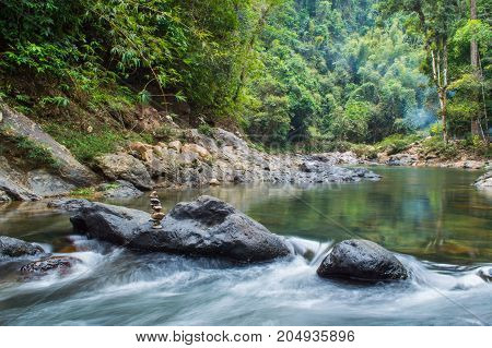 Scenery In Khao Sok National Park In Thailand. Khao Sok National Park The Rain Jungle Forest In Sura