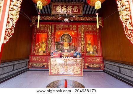 BANGKOK THAILAND - SEPTEMBER 3 2017: Wat Mangkorn Kammalawas temple (Leng Nuei Yee) Place of merit BANGKOK THAILAND.