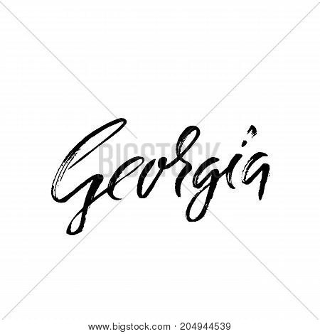 Georgia. Modern dry brush lettering. Retro typography print. Vector handwritten inscription. USA state