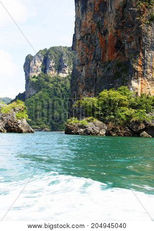 Tropical trip near the green rocks, Krabi