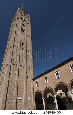 Forli (Emilia Romagna Italy): the church of San Mercuriale in Aurelio Saffi square