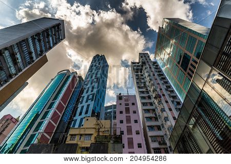 Highrise residential buildings in Cause Way Bay, Hong Kong