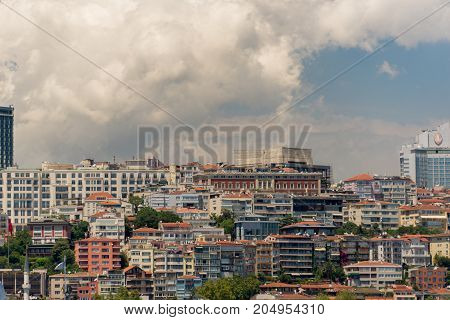 Looking To Istanbul Skyline From The Bosphorus