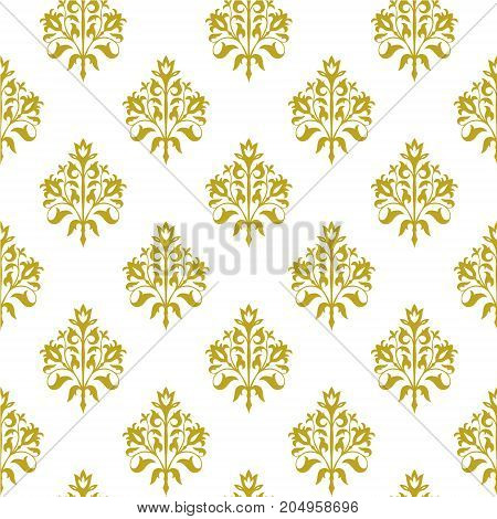 decorative seamless floral pattern in yellow and white