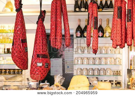 23 AUGUST 2017, VIENNA, AUSTRIA:The oldest in Vienna is the Naschmarkt Market with products of alcoholic fruits and vegetables.