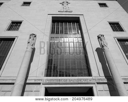 Royal Institute Of British Architects In London Black And White
