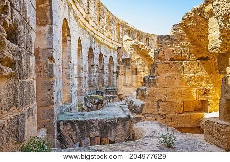 In El Jem Amphitheater, El Djem Town