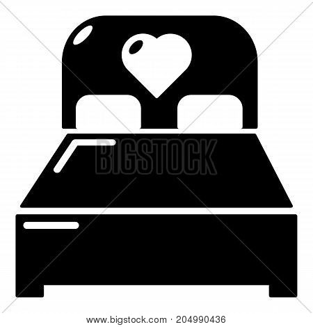 Wedding couple bed icon . Simple illustration of wedding couple bed vector icon for web design isolated on white background
