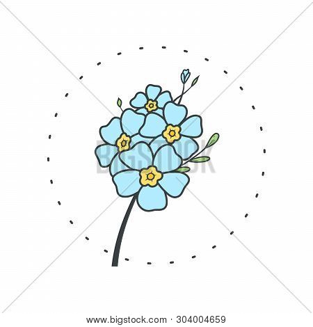 Forget Me Not Flower. Logo For Spa And Beauty Salon, Boutique, Organic Shop, Wedding, Floral Designe