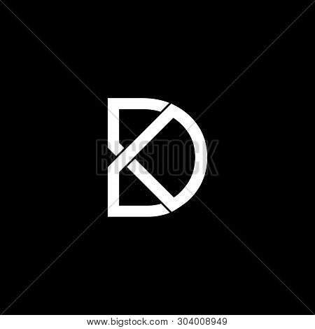 Overlapping Design Concept Letter Dk Simple Linked Line Logo Vector