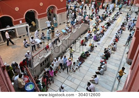 Kolkata, West Bengal, India - May 27 2019 : Muslim People Breaking Their Day Long Fasting By Having 