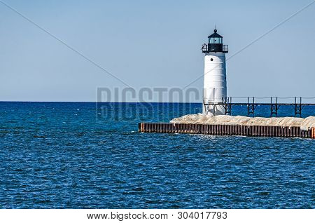 Manistee Light And Catwalk 19701