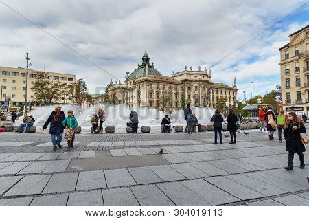 Karlsplatz Or Stachus Square In Central Munich. Germany