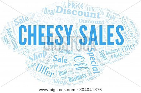 Cheesy Sales Word Cloud. Wordcloud Made With Text.
