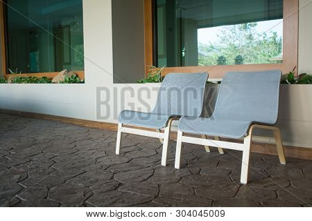 Neutral Interior Mockup With Two Wicker Chairs
