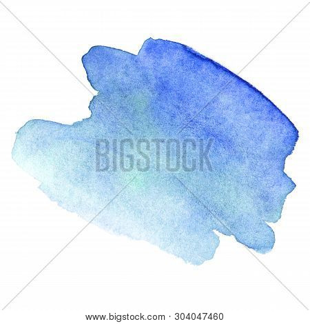 Watercolor Brush Stroke. Beautiful Overflowing Watercolor. Bright Color.