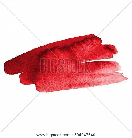 Watercolor Brush Stroke. Beautiful Overflowing Watercolor. Bright Color.