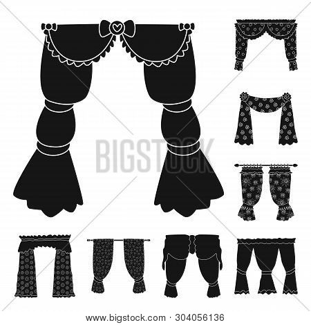 Vector Illustration Of Garter And Blinds Symbol. Set Of Garter And Drapery Stock Vector Illustration