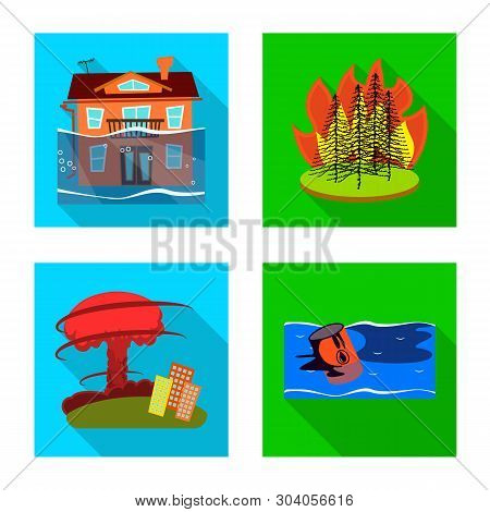 Isolated Object Of Collapse And Environment  Icon. Collection Of Collapse And Distress Vector Icon F