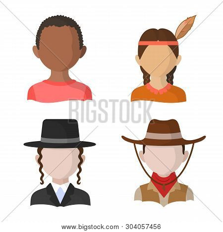 Vector Illustration Of Nation And Race  Icon. Set Of Nation And User Stock Vector Illustration.