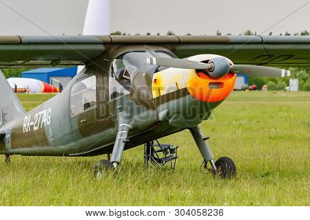 Balashikha, Moscow Region, Russia - May 25, 2019: German Light Transport Aircraft Dornier Do-27a Ra-