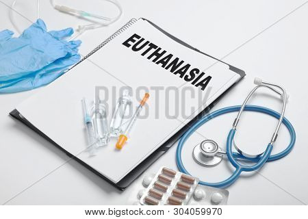 Legalized Euthanasia In Hospital. Execution With Medication.