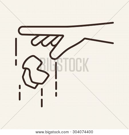 Hand Throwing Litter Line Icon. Hand, Trash, Recycling. Environmental Pollution Concept. Vector Illu