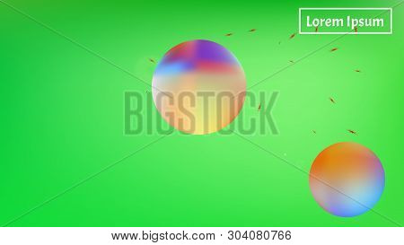 Recent Space Fantasy. Minimal Colorific Illustration.  Background Texture, Graphic. Green Colored.  