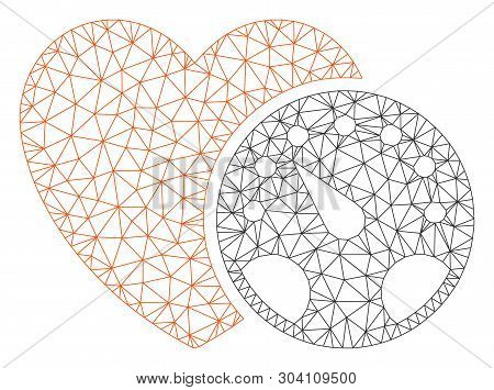 Mesh Blood Pressure Meter Model Icon. Wire Frame Polygonal Mesh Of Vector Blood Pressure Meter Isola