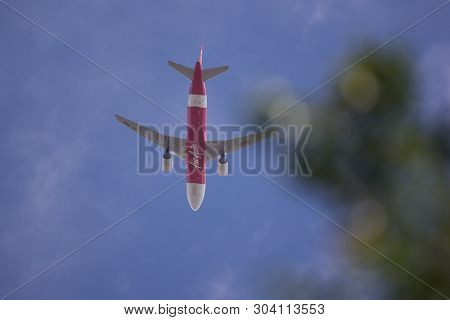 Chiangmai, Thailand - May 30 2019: Hs-bbb  Airbus A320-200 Of Thai Airasia. Take Off From Chiangmai 