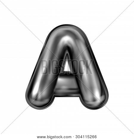Black Latex Inflated Alphabet Symbol, Isolated Letter A