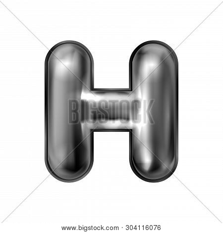 Black Latex Inflated Alphabet Symbol, Isolated Letter H