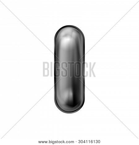 Black Latex Inflated Alphabet Symbol, Isolated Letter I