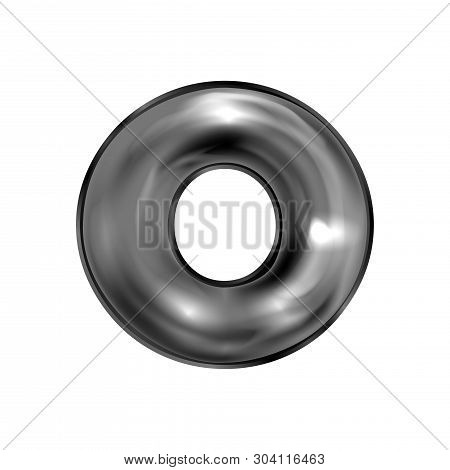 Black Latex Inflated Alphabet Symbol, Isolated Letter O