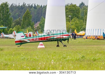 Balashikha, Moscow Region, Russia - May 25, 2019: Russian Aerobatic Aircraft Yakovlev Yak-55m Ra-293