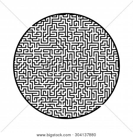 Difficult Big Maze. Game For Kids And Adults. Puzzle For Children. Labyrinth Conundrum. Find The Rig