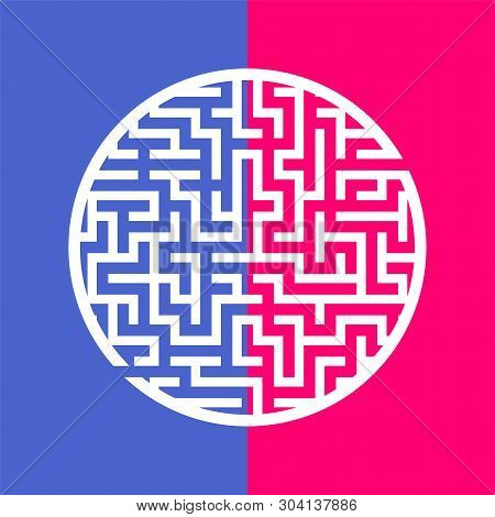 Abstact Labyrinth. Game For Kids. Puzzle For Children. Maze Conundrum. Find The Right Path. Color Ve