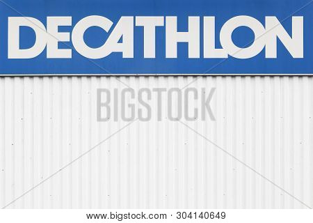 Villefranche, France - October 23, 2016: Decathlon Sign On A Wall. Decathlon Is A French Company And