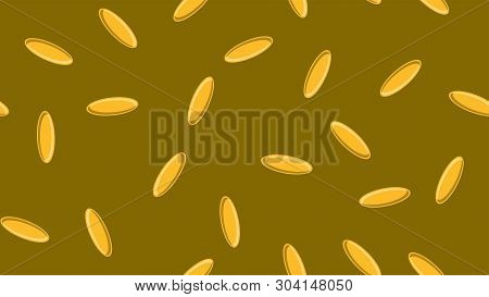 Seamless Pattern Texture Of Oval Yellow Medical Pharmacetic Pills Capsule Capsules With Vitamins Dru
