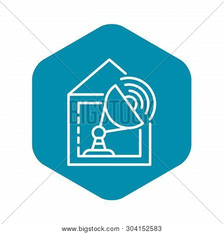 Satellite Home Tv Icon. Outline Satellite Home Tv Vector Icon For Web Design Isolated On White Backg