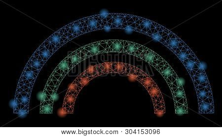 Gold Square Pattern And Solid Color Arc. Vector Geographic Color Arc In Yellow Golden Color Hues. Ab