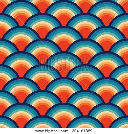 Retro Seamless Pattern, Abstract Repeat Pattern Background Waves