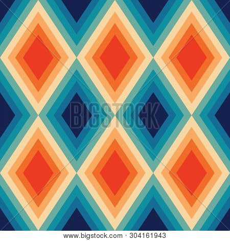 Retro Seamless Pattern, Abstract Geometric Repeat Pattern Background