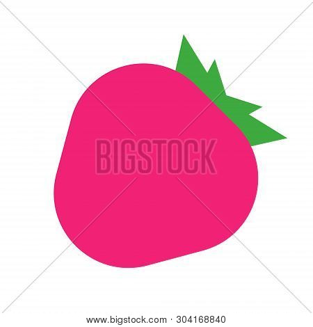 Strawberry Geometric Illustration Isolated On White. Paris City Decoration Series.